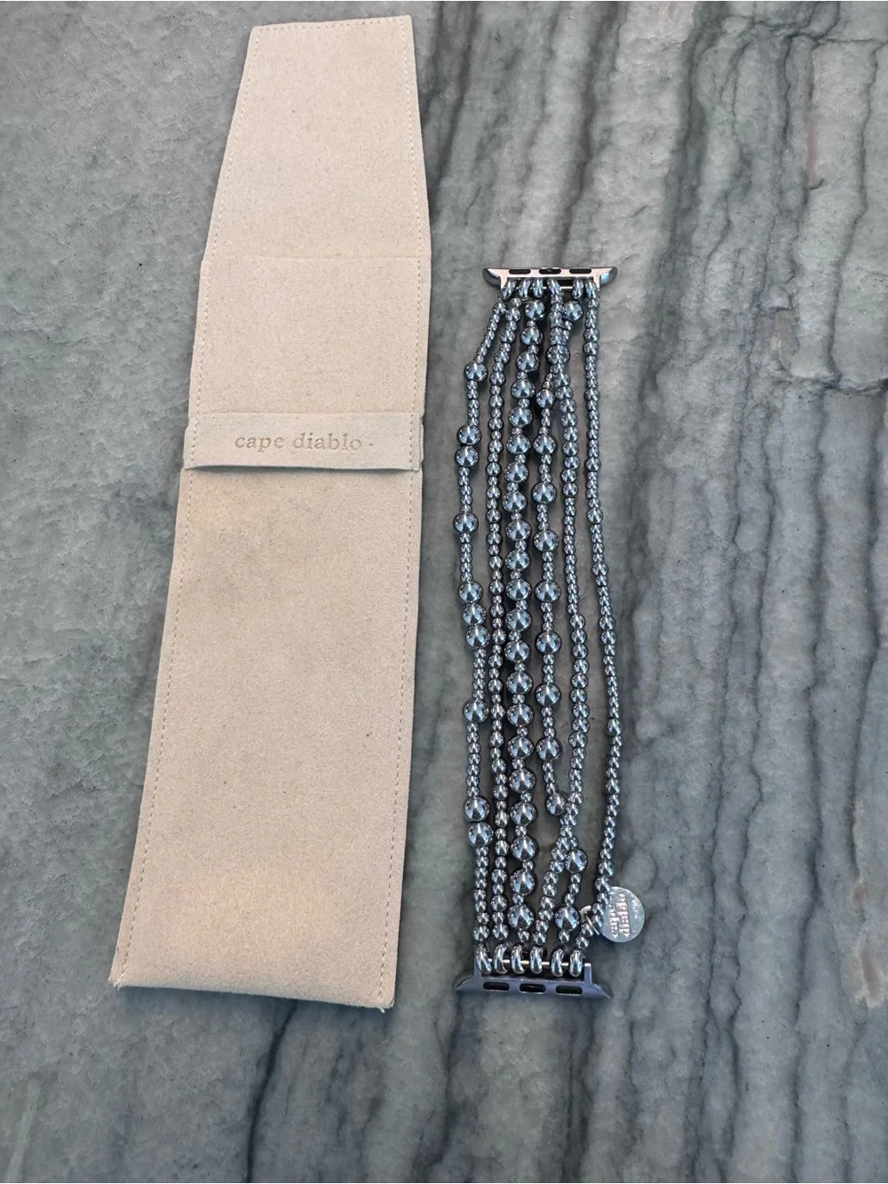 Cape Diablo Apple Watch Band Silver Bracelet Stretchy Jewelry